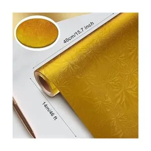 Jecery Papel de aluminio floral en relieve papel de_2