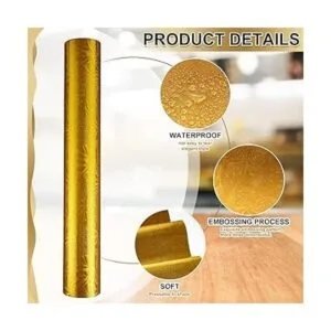 Jecery Papel de aluminio floral en relieve papel de_3