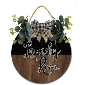 LERJIMUX Letrero redondo de madera rústica para colgar en_1