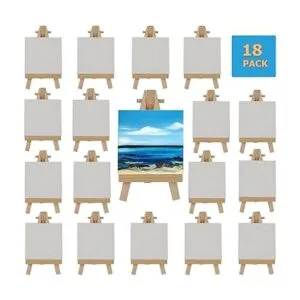 Zingarts Juego de mini lienzos con caballete paquete de_2
