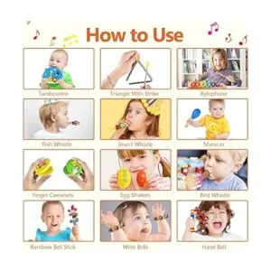 Juego de instrumentos musicales para niños 20 piezas de_2