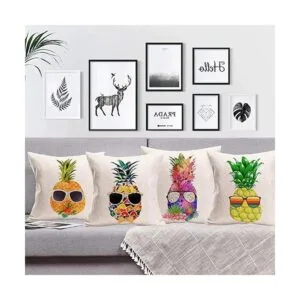 Smilyard Juego de 4 fundas de almohada de piña de 18 x 18_4