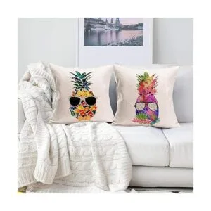 Smilyard Juego de 4 fundas de almohada de piña de 18 x 18_2