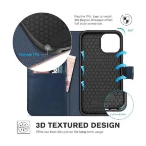 TUCCH Funda para iPhone 13 Pro Max funda tipo cartera de_4