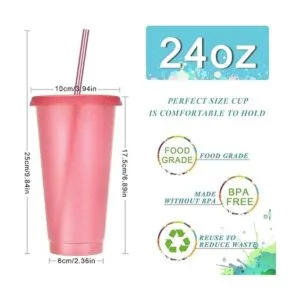 Vaso con popote y tapa botella de agua a granel taza de_4