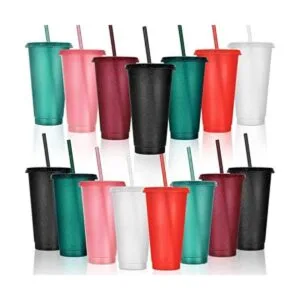 Vaso con popote y tapa botella de agua a granel taza de_1