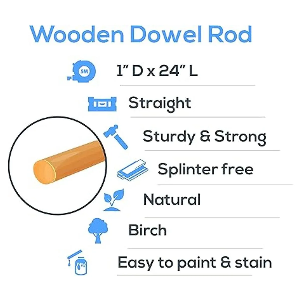 Woodpeckers Varillas de madera para tacos 1 x 24_2