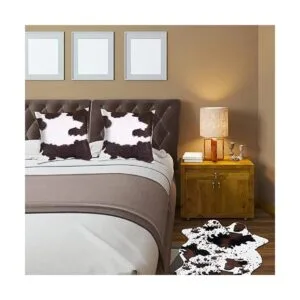 Juego de 3 alfombras con estampado de vaca y fundas de_6