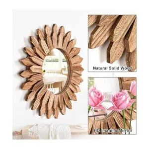 Emfogo Espejo de pared de madera rústica de 12 pulgadas_5
