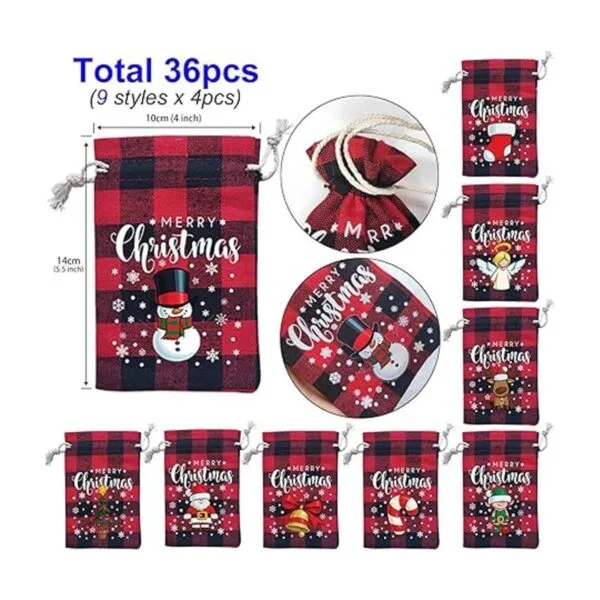 Paquete de 36 bolsas de regalo pequeñas de búfalo de_7