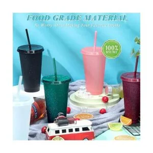 Vaso con popote y tapa botella de agua a granel taza de_5