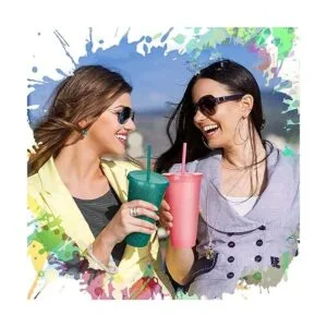 Vaso con popote y tapa botella de agua a granel taza de_6