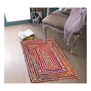 Alfombra trenzada de algodón de yute de 2 x 3 pies_1