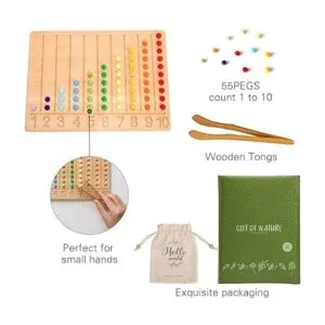 ibwaae Juego de tablas de rastreo de números de madera_5