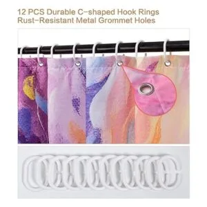 Cortina de ducha de árbol de pintura al óleo cortina de_5