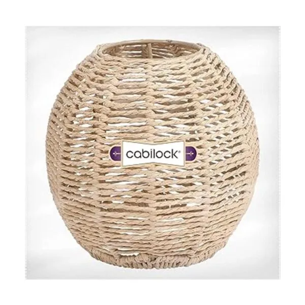 Cabilock Lámpara colgante tejida de ratán vintage para_6