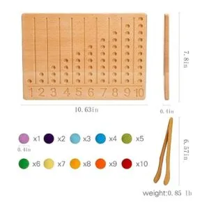 ibwaae Juego de tablas de rastreo de números de madera_6