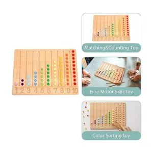 ibwaae Juego de tablas de rastreo de números de madera_2