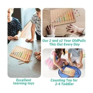 ibwaae Juego de tablas de rastreo de números de madera_3