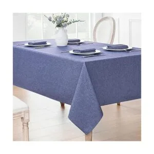 Veblandy Mantel rectangular de lino texturizado_5