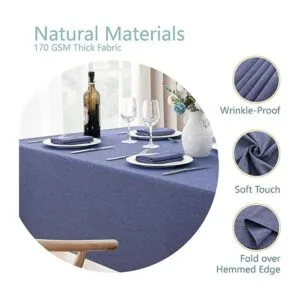 Veblandy Mantel rectangular de lino texturizado_3