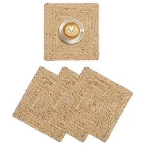 Hausattire Manteles individuales trenzados de yute de 14 x_6
