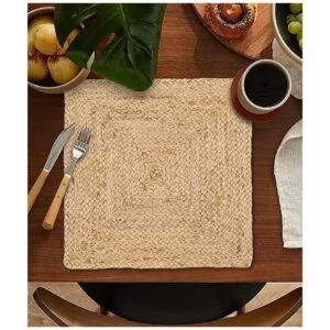 Hausattire Manteles individuales trenzados de yute de 14 x_7