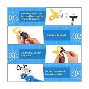 Zhengmy 8 puntas de pulverizador de pintura reversibles_5