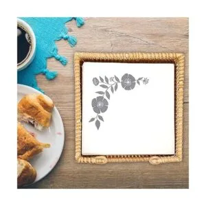 Sumnacon Servilletero cuadrado de ratán Servilletero de_5