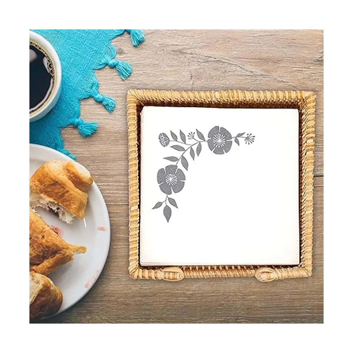 Sumnacon Servilletero cuadrado de ratán Servilletero de_5