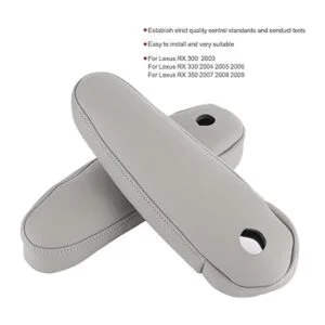 FZJDSD 2 fundas para reposabrazos de asiento de cuero gris_3