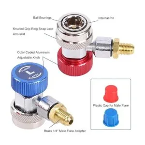 JIFETOR Kit de adaptador de acoplador rápido AC R134A_6