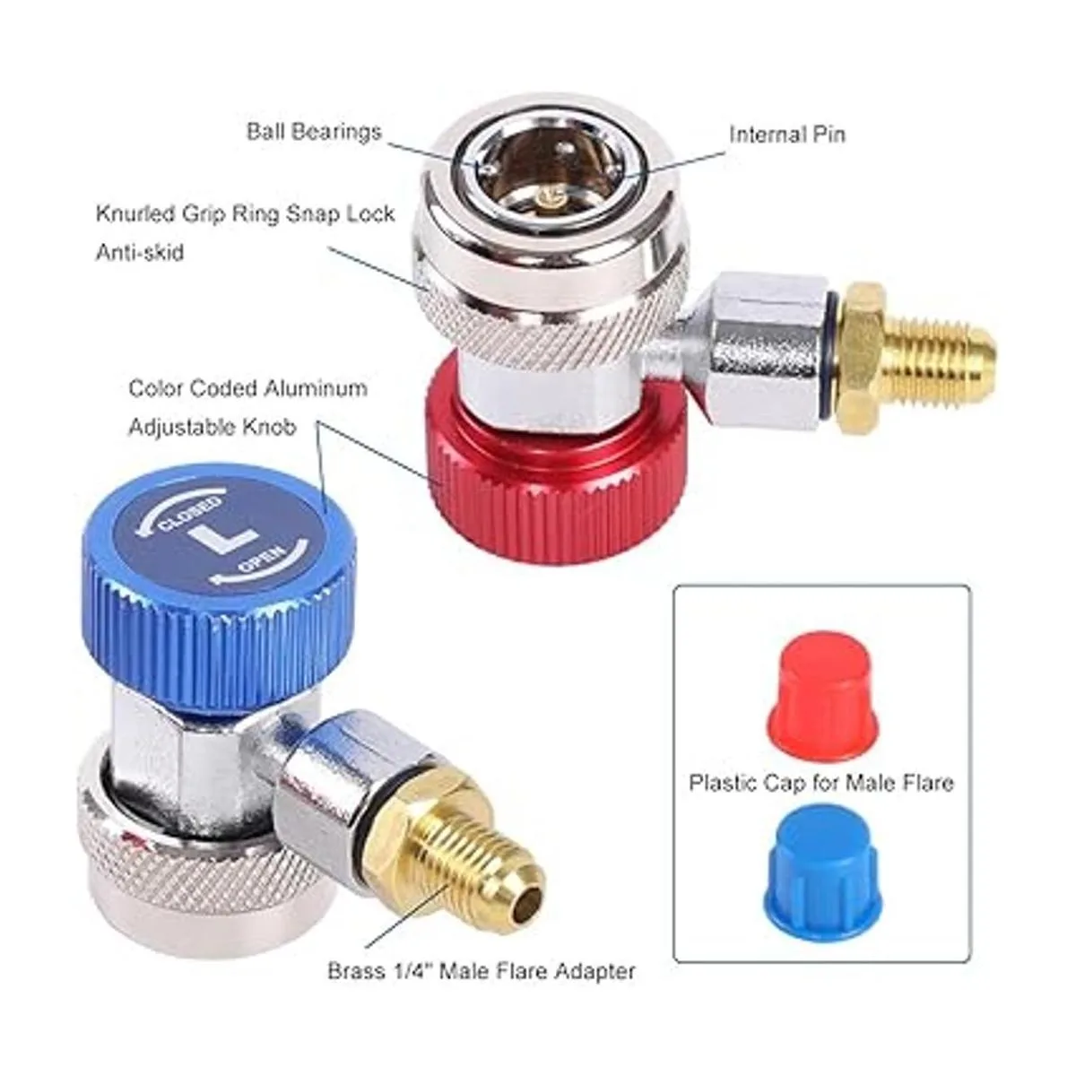 JIFETOR Kit de adaptador de acoplador rápido AC R134A_6