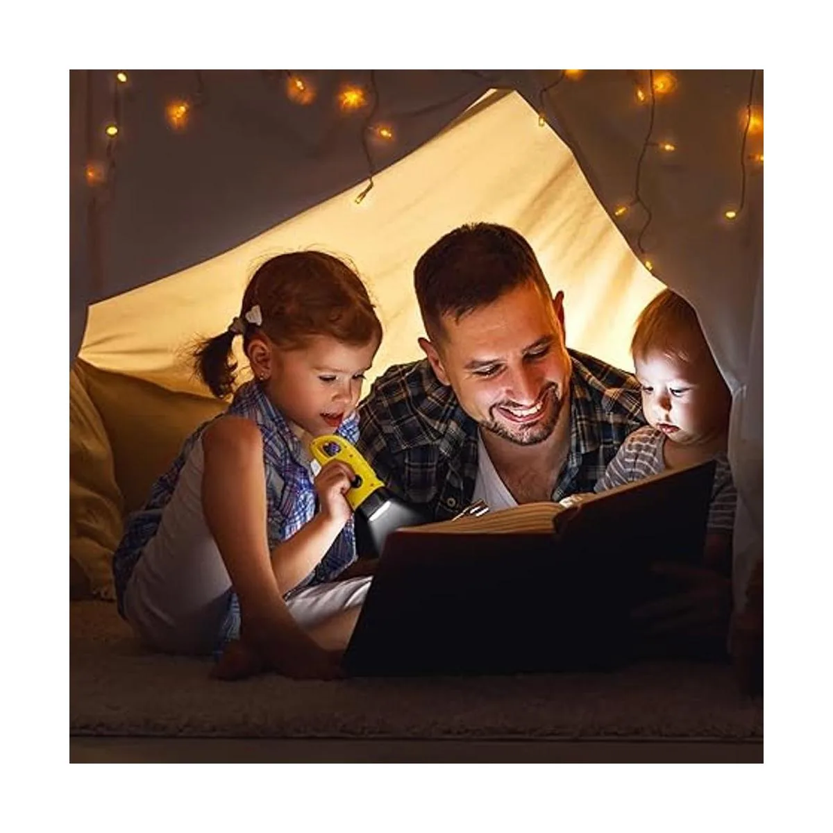 Paquete de 4 linternas solares de manivela recargable de_7