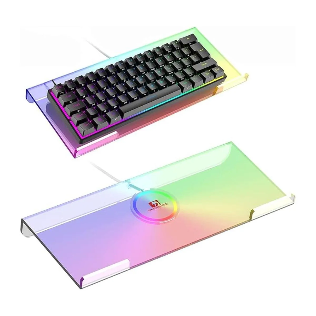Soporte para teclado de computadora inclinado acrílico RGB_1