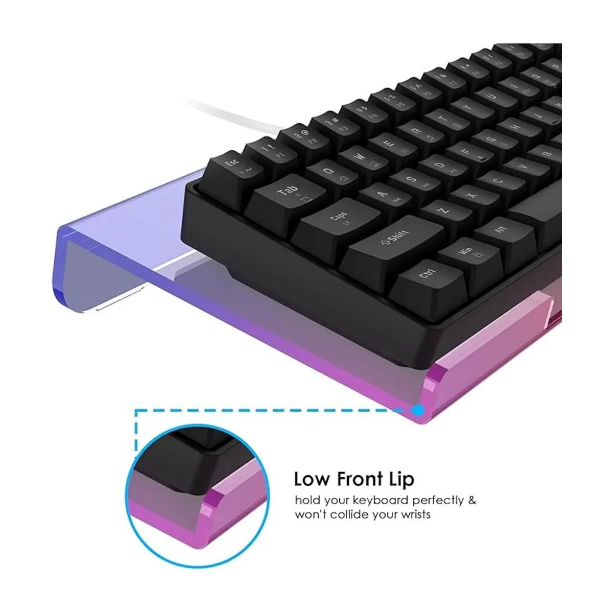 Soporte para teclado de computadora inclinado acrílico RGB_4