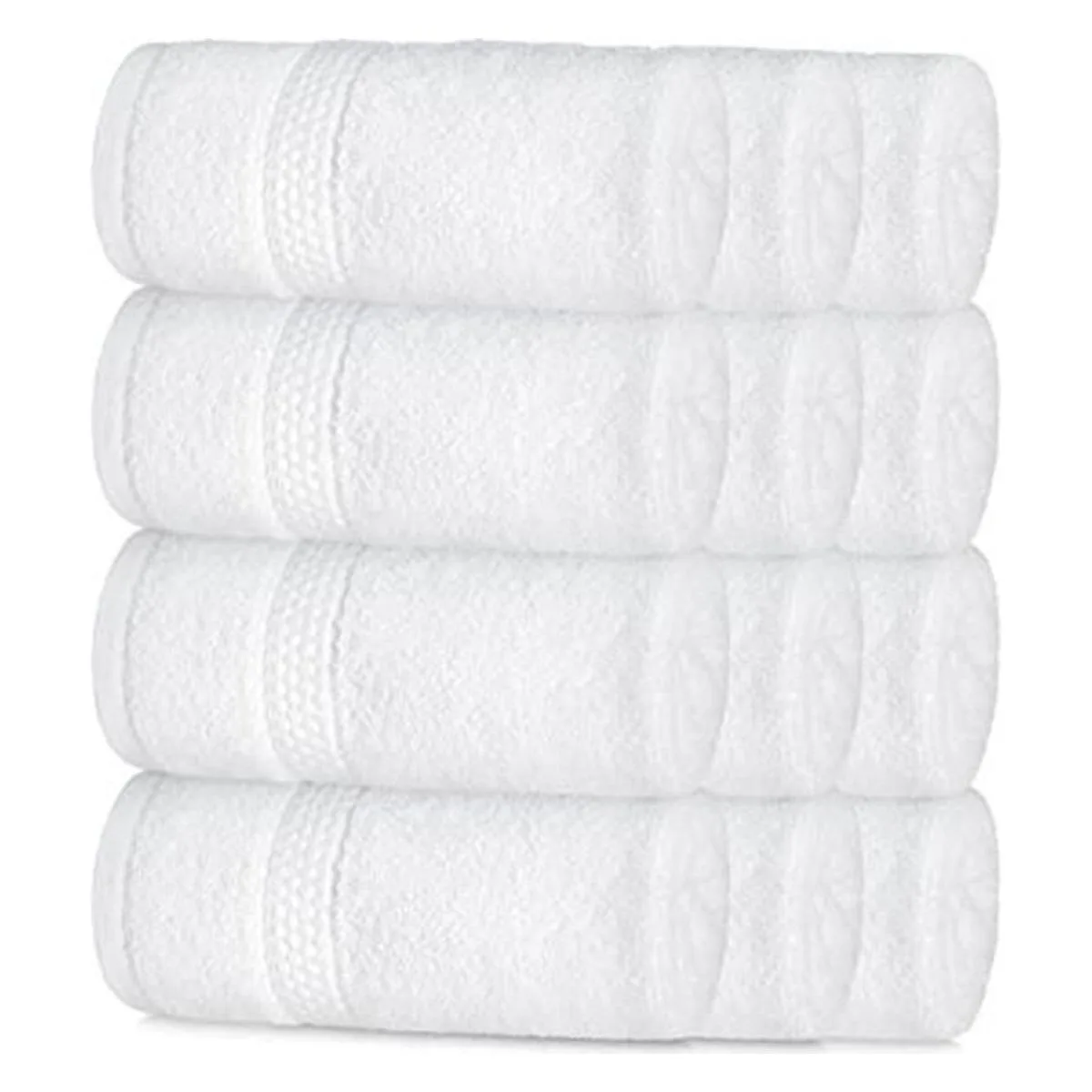 Paquete de 12 paños de algodón de lujo blancos Toallas_1