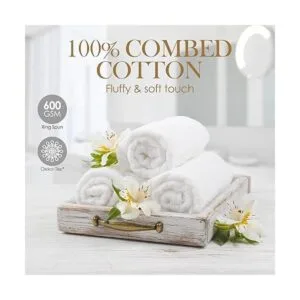 Paquete de 12 paños de algodón de lujo blancos Toallas_3