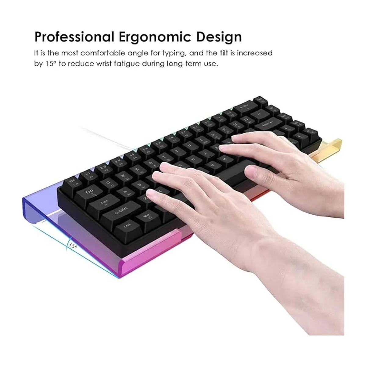 Soporte para teclado de computadora inclinado acrílico RGB_5