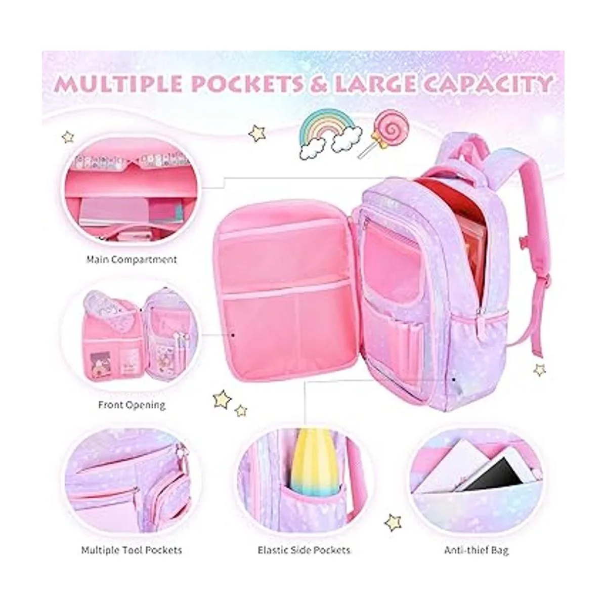 Mochilas para niñas escuela linda mochila para niños_5