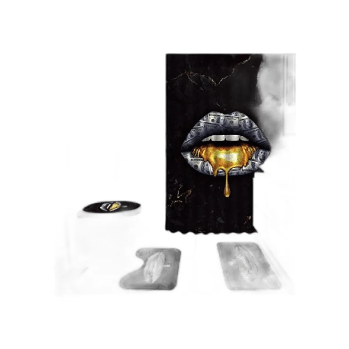 Juego de 4 cortinas de ducha con diseño de mármol con_1