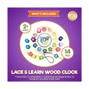 Reloj de madera de encaje y aprendizaje para niños con_2