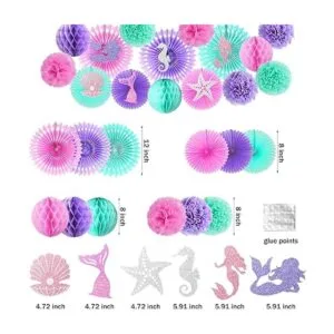 Hombae Decoración de cumpleaños de sirena kit de_2