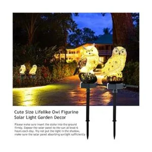 Paquete de 2 luces solares de búho para exteriores_5
