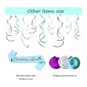 Hombae Decoración de cumpleaños de sirena kit de_6