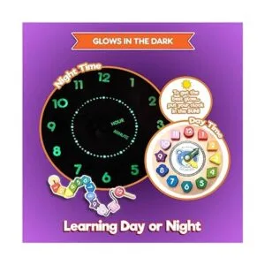 Reloj de madera de encaje y aprendizaje para niños con_6