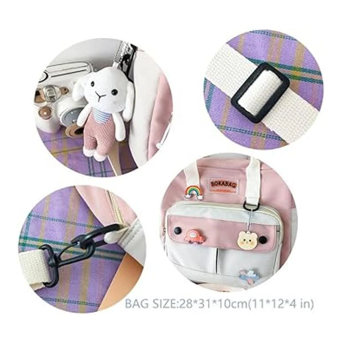 Lindas bolsas para la escuela Kawaii japonesa multifunción_3