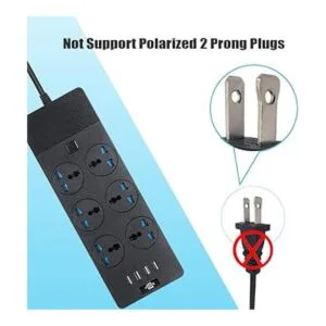 Jumpso Regleta de alimentación con puertos USB cable de_3