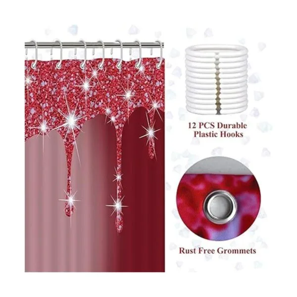 Juego de 4 cortinas de ducha con diamantes brillantes_4