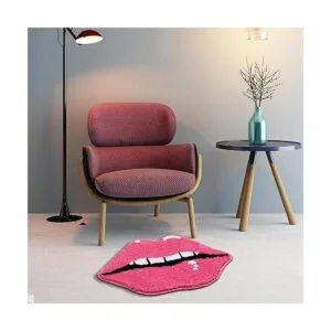 Panstar Alfombra de baño de labios rosados bonita_3